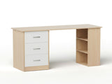 Artiss Computer Desk Drawer Shelf Oak White 120CM FURNI-B-DESK120-MAP-AB