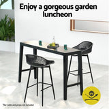 Gardeon 2x Outdoor Bar Stools Plastic Black ODF-BA-CHAIR-PP-2X