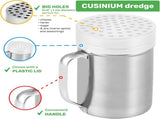 14 oz Metal Parmesan Cheese Shakers 1-pc 10 oz Stainless Steel Salt Pepper V1259-DP01-F-527