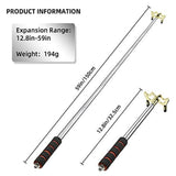 Retractable Bridge Pool Stick with 3 Pieces Removable Bridge Head,Stainless Steel Material V1192-AZ-W-31945