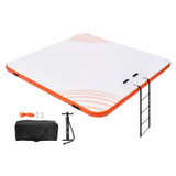 Inflatable Floating Dock, 7 x 7FT Inflatable Dock Platform, Non-Slip Water Floating Dock Mat with V952-CQFT7X7FTBJHTBHI7V0