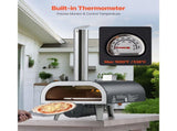 Outdoor Pizza Oven, 12 in Wood Fired Pizza Ovens, Pellet Pizza-Stove with Thermometer & Electric V952-BXPSLDNZWDJPCLPZU001V9