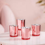 20 Pack Rose Gold Pink Votive Tealight Candle Holders Valentines Day Mercury Wedding Decor Glass V382-ROSEGOLD20