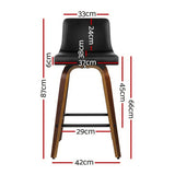 Artiss 4x Bar Stools Swivel Leather Padded Wooden BA-TW-8836-WALX4-AB