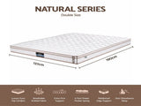 Giselle 20cm Firm Double Mattress Pocket Spring for Bedroom or Guest Room MATTRESS-E-NATURAL-20-D