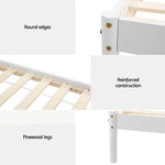 Artiss Bed Frame King Single Size Wooden White DALY WBED-DALY-KS-WH-AB