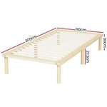 Artiss Bed Frame King Single Size Wooden Base Mattress Platform Timber Pine AMBA WBED-AMBA-KS-WD