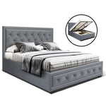 Artiss Bed Frame Double Size Gas Lift Grey TIYO BFRAME-F-TIYO-D-GY-ABC