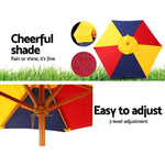 Keezi Kids Wooden Picnic Table Set with Umbrella ODF-KID-PICNIC-UM-NW