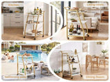 Artiss Bar Cart Trolley Kitchen Island Serving Wine Glass Holder Marble 41cm FUR-Z-BC-PB01-GD
