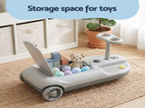 Rigo Ride on Car with Mop Storage Space Kids Clean Car 12V 86cm Grey RCAR-CLEAN-GY