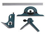 1x Stainless Steel Universal Bevel 180 Degree Angle Combination Square Protractor Ruler Set V1294-YM0901-JYB00825