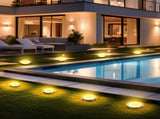 Solar Ground Lights,10 Pack 8 LED Solar Lights Outdoor IP68 Waterproof Solar Disc Lights In-Ground V1192-AZ-W-11734