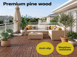 Gardeon 27PCS Wood Deck Tiles 30x30cm Interlocking Floor Tiles Pine Brown GD-WT-CR-27PCS-BR