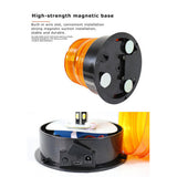 Solar Powered LED Flashing Beacon Light, 12-24V Amber Emergency Magnetic Warning Yellow V201-LED0016OR8AUA