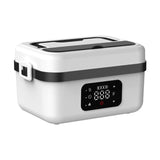 1L White Cordless Waterless Heated Lunch Box - Portable 304 Stainless Steel Bento Box for Picnic V888-ELOSUNG42332