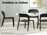 Gardeon 4PC Outdoor Dining Chairs Stackable PP Patio Chair Garden Furniture Black ODF-CHAIR-PPTX14-BK-4X