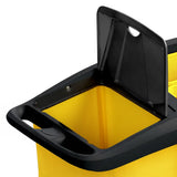 AUCH Double Bag Janitor Cleaning Trolley, Housekeeping Cart, Lockable Cabinet with Storage Tubs, V219-MATJANAC11YB