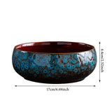 Lotus Bowl Planter x80x93 Glazed Ceramic Water Pot for Indoor Outdoor Use, Shallow Hydroponic V1366-AZ2-W-16754