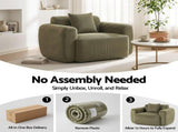 Artiss Compressed Armchair Sofa with Cushion Corduroy No Assembly Green UPHO-L-ARM02-COM-GN