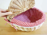 Country Style Wicker Picnic Basket Camping Basket with Lid Handle and Liners for Picnics Party V1294-YM0901-10121551