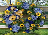Ukraine Flag Sunflower Front Door Wreath Spring Decor Blue and Yellow Ukrainian Wreath for Home V1294-YM0523-10339844