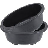 2Pcs Large Black Plastic Bonsai Planter Pots Oval Shape with Drainage Holes for Garden and Office V1369-AZ3-W-15851