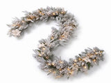 Christabelle 3pc Christmas Set 1.5m Snow Flocked Tree 61cm Pre-Lit LED Wreath & 2.74m Frosted CMB-BXS210SN-WG
