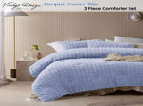 Vintage Design Homewares 3 Pcs Parquet Snooze Blue Comforter Set Queen V442-HIN-COMFORTER-PARQUET-SNOOZEBLUE-QS