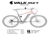 2023 Valk MX7 Electric Bike Medium frame Mountain ebike, Black and Red V219-BIKEMBVAM73A