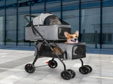 PaWz Two-tier Pet Stroller Double Dog ST1010-GY