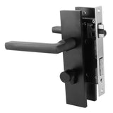 Space Aluminum Bedroom Door Lock Home Security Bedroom Handle Lock with Keys Screw Black V1294-YM0901-3114200057811