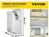 Jet Hand Dryer Blade Hand Dryer Automatic High Speed for Washroom White V952-GSJLSGSPQSBS-110PV3