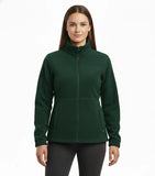 Womens Polar Fleece Full Zip Jumper Jacket Winter Warm in Bottle Green V563-PFFZW89-10