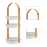 3 Layers Round Storage Rack Integral Handle 3 Layer Storage Round Stand for Bathroom Apricot V1294-YM0703-3117230079011