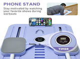 Foldable Pilates Board Reformer 4 in 1 Multifunctional Core Exercise Set Ab Trainer with Timer and V985-PILATESBOARDREFORMER