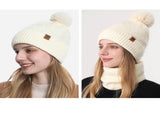 Women's Fashionable Winter 3-Piece Set Knit Hat, Scarf, Gloves. A must-have for outdoor skiing V1265-AU-055-NAIBAI