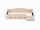 Artiss Single Upholstered Daybed with Side Stairs & Storage Drawers, Beige XFSI-DBRK642S-AB