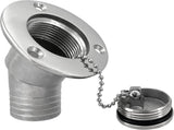 1-1/2" Boat Gas Deck Fill/Filler with Keyless Cap Screws, Marine Mirror Polished 316 Stainless V1259-DP01-A-1279