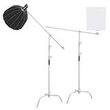 HRIDZ 10.8ft/330cm Heavy Duty Studio C Stand Century Stand Boom Arm Grip Heads Kit V571-HZ330CMSSCS