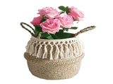 Natural Seagrass Storage Basket Foldable Woven Laundry Basket Handmade Straw Basket V1294-YM0717-10007054