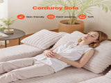 210 cm Oversized Double Chaise Lounge, Corduroy Fabric Sectional Sofa, Cozy Deep Seat Loveseat Sofa V952-CGBYSRSFYSS8Y3HFQ001V0