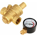 Adjustable Water Pressure Regulator Reducer With Dn15 Brass Measuring Meter V1188-MS-227-2313