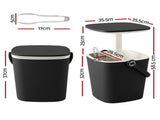 Gardeon 2-in-1 Outdoor Bar Table Portable Wine Cooler 15L Ice Bucket Tong Black ODF-COOLER-Q-BK