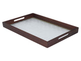 Serving Tray Walnut Wood Vintage Glass Cake Bread Breakfast Snack Plate Elegant Rectangle Tray V1294-YM0703-3118230019011