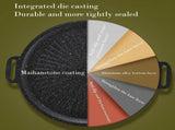 Nonstick Korean Grill Pan 14.17 Inch Round BBQ Griddle Pan, Heavy Duty Baking Tray Stove Top V1192-AZ-W-26257