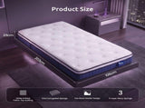 Levitex King Single Mattress 23CM With Pocket Spring & Cooling Gel Foam, Medium-Firm Full-Body MATTRESS-F-SYNC-23-KS