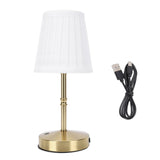 Cordless LED Table Lamp USB Touch Control Dimmable Fabric Shade Table Lamp for Bedroom V1294-YM0901-3119250081311