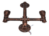 Iron Wall Lamp Double Head Water Pipe Lamp Steampunk Wall Lamp with E27 Socket for Industrial V1294-YM0901-3119210193711