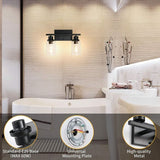 Black Vanity Light Glass Shade Wall Lamp Vintage Style Indoor Wall Sconces for Bathroom V1237-ZY-528-124